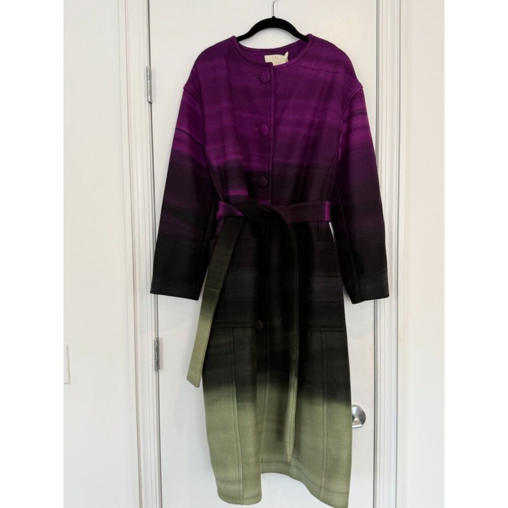 Ulla Johnson Fernanda Borealis Purple-Green Gradient Coat NWT